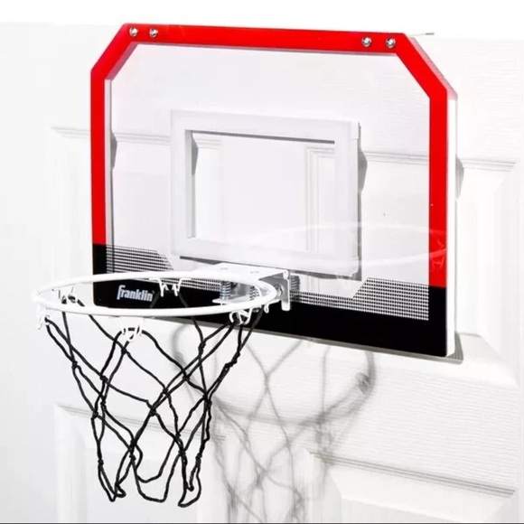 Red and White Outdoor Basketball Hoop Set - Picture 4 of 6